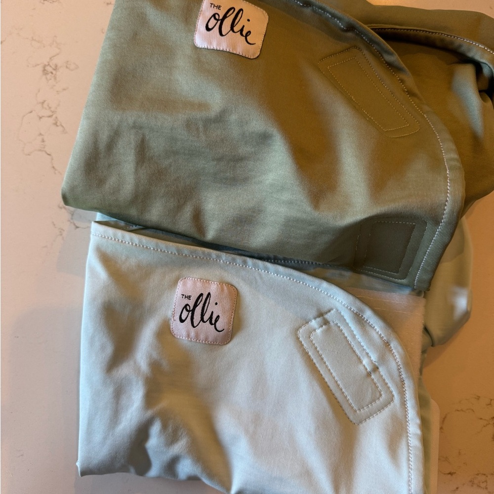 Ollie Swaddles - Green and Light Blue